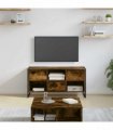 vidaXL TV Cabinet Smoke Oak 100 x 36 x 49.5 cm Engineered Wood — Colour: Smoked oak