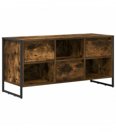 vidaXL TV Cabinet Smoke Oak 100 x 36 x 49.5 cm Engineered Wood — Colour: Smoked oak