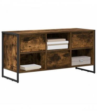 vidaXL TV Cabinet Smoke Oak 100 x 36 x 49.5 cm Engineered Wood — Colour: Smoked oak