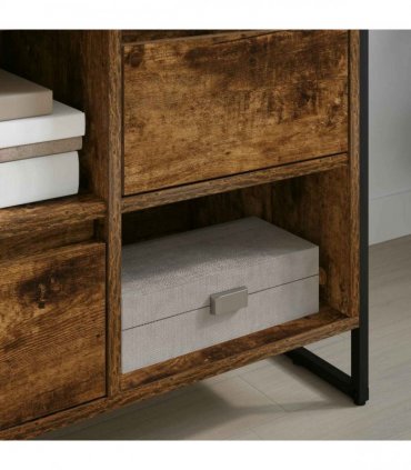 vidaXL TV Cabinet Smoke Oak 100 x 36 x 49.5 cm Engineered Wood — Colour: Smoked oak