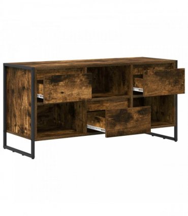 vidaXL TV Cabinet Smoke Oak 100 x 36 x 49.5 cm Engineered Wood — Colour: Smoked oak