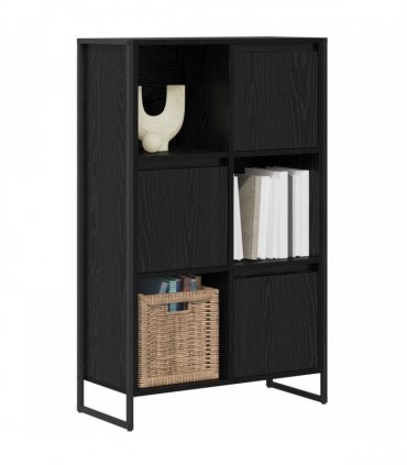 vidaXL Book Cabinet Black Oak 68 x 30 x 108.5 cm Engineered Wood