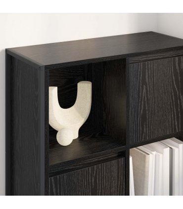 vidaXL Book Cabinet Black Oak 68 x 30 x 108.5 cm Engineered Wood