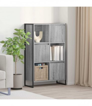 vidaXL Book Cabinet Grey Sonoma 68 x 30 x 108.5 cm Engineered Wood