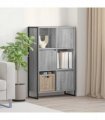 vidaXL Book Cabinet Grey Sonoma 68 x 30 x 108.5 cm Engineered Wood