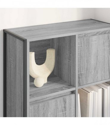 vidaXL Book Cabinet Grey Sonoma 68 x 30 x 108.5 cm Engineered Wood