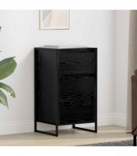 vidaXL Sideboard Black Oak 42 x 36 x 75.5 cm Engineered Wood