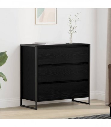 vidaXL Sideboard Black Oak 79 x 36 x 75.5 cm Engineered Wood