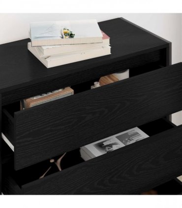 vidaXL Sideboard Black Oak 79 x 36 x 75.5 cm Engineered Wood