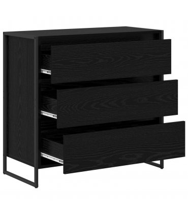 vidaXL Sideboard Black Oak 79 x 36 x 75.5 cm Engineered Wood
