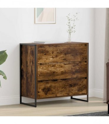 vidaXL Sideboard Smoke Oak 79 x 36 x 75.5 cm Engineered Wood — Colour: Smoked oak