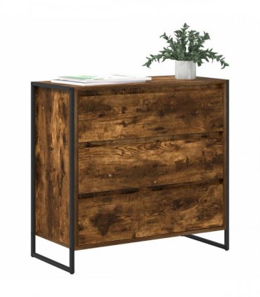 vidaXL Sideboard Smoke Oak 79 x 36 x 75.5 cm Engineered Wood — Colour: Smoked oak
