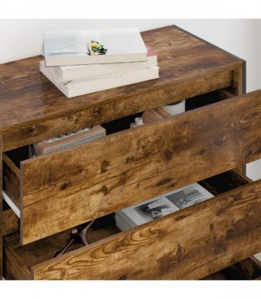 vidaXL Sideboard Smoke Oak 79 x 36 x 75.5 cm Engineered Wood — Colour: Smoked oak