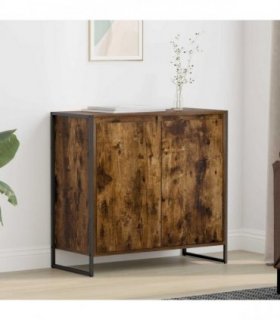 vidaXL Side Cabinet Smoke Oak 79 x 36 x 75 cm Engineered Wood — Colour: Smoked oak