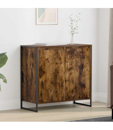 vidaXL Side Cabinet Smoke Oak 79 x 36 x 75 cm Engineered Wood — Colour: Smoked oak