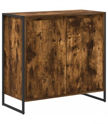 vidaXL Side Cabinet Smoke Oak 79 x 36 x 75 cm Engineered Wood — Colour: Smoked oak