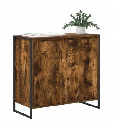 vidaXL Side Cabinet Smoke Oak 79 x 36 x 75 cm Engineered Wood — Colour: Smoked oak