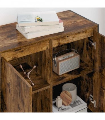 vidaXL Side Cabinet Smoke Oak 79 x 36 x 75 cm Engineered Wood — Colour: Smoked oak