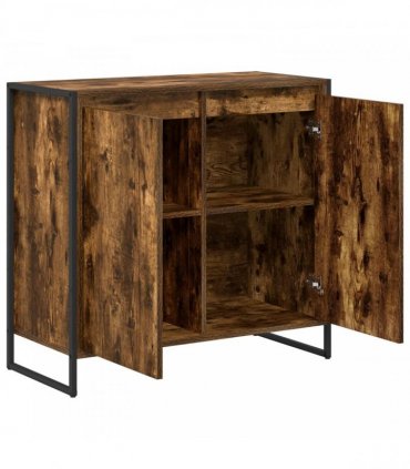 vidaXL Side Cabinet Smoke Oak 79 x 36 x 75 cm Engineered Wood — Colour: Smoked oak