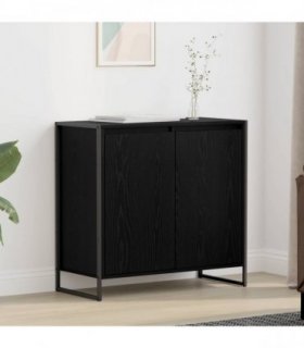vidaXL Side Cabinet Black Oak 79 x 36 x 75 cm Engineered Wood