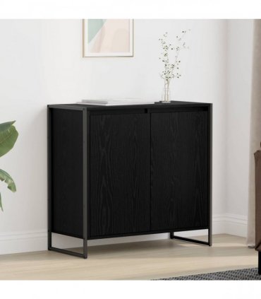 vidaXL Side Cabinet Black Oak 79 x 36 x 75 cm Engineered Wood