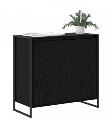 vidaXL Side Cabinet Black Oak 79 x 36 x 75 cm Engineered Wood