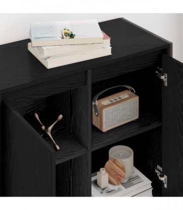 vidaXL Side Cabinet Black Oak 79 x 36 x 75 cm Engineered Wood