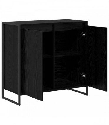 vidaXL Side Cabinet Black Oak 79 x 36 x 75 cm Engineered Wood