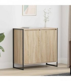 vidaXL Side Cabinet Sonoma 79 x 36 x 75 cm Engineered Wood — Colour: Sonoma oak