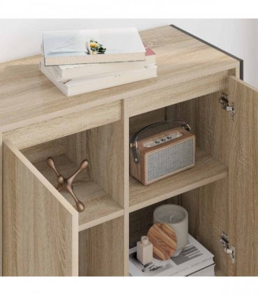 vidaXL Side Cabinet Sonoma 79 x 36 x 75 cm Engineered Wood — Colour: Sonoma oak