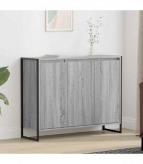 vidaXL Side Cabinet Grey Sonoma 96.5 x 30 x 75 cm Engineered Wood