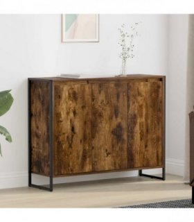 vidaXL Side Cabinet Smoke Oak 96.5 x 30 x 75 cm Engineered Wood — Colour: Smoked oak