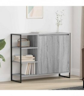 vidaXL Side Cabinet Grey Sonoma 96.5 x 30 x 75 cm Engineered Wood — V0672066213