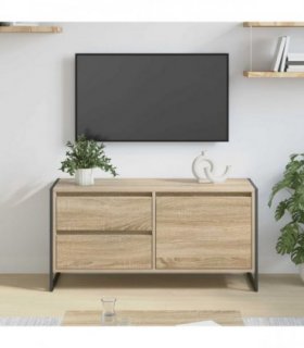 vidaXL TV Cabinet Sonoma 100 x 36 x 49.5 cm Engineered Wood — Colour: Sonoma oak — V0672066218