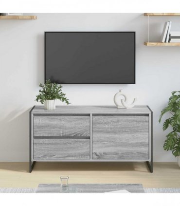 vidaXL TV Cabinet Grey Sonoma 100 x 36 x 49.5 cm Engineered Wood — V0672066220