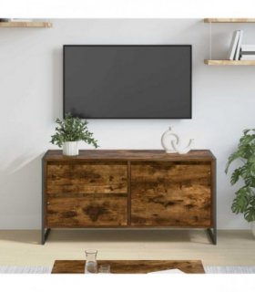 vidaXL TV Cabinet Smoke Oak 100 x 36 x 49.5 cm Engineered Wood — Colour: Smoked oak — V0672066222