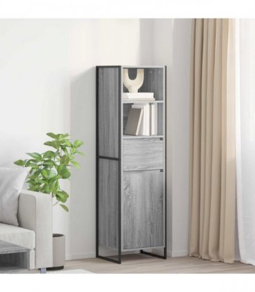 vidaXL Book Cabinet Grey Sonoma 43 x 36 x 150.5 cm Engineered Wood