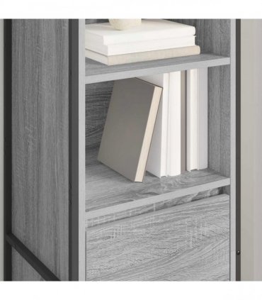 vidaXL Book Cabinet Grey Sonoma 43 x 36 x 150.5 cm Engineered Wood