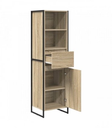 vidaXL Book Cabinet Sonoma 43 x 36 x 150.5 cm Engineered Wood — Colour: Sonoma oak