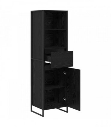 vidaXL Book Cabinet Black Oak 43 x 36 x 150.5 cm Engineered Wood