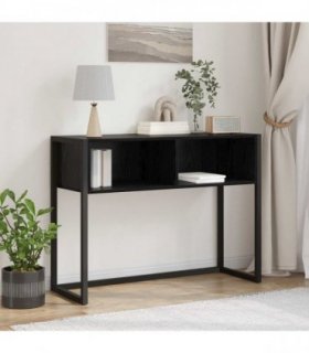 vidaXL End Table Black Oak 100 x 36 x 75 cm Engineered Wood
