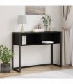 vidaXL End Table Black Oak 100 x 36 x 75 cm Engineered Wood