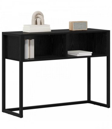 vidaXL End Table Black Oak 100 x 36 x 75 cm Engineered Wood