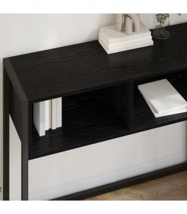 vidaXL End Table Black Oak 100 x 36 x 75 cm Engineered Wood