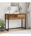vidaXL End Table with Drawer Old Wood 100 x 36 x 75 cm Engineered Wood
