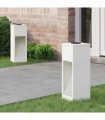 vidaXL Solar Led Pathway Light 2 pcs White Cold Rolled Steel — Size: 18 x 18 x 50 cm