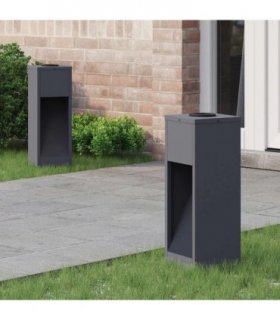 vidaXL Solar Led Pathway Light 2 pcs Anthracite Cold Rolled Steel — Size: 18 x 18 x 50 cm
