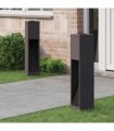 vidaXL Solar Led Pathway Light 2 pcs Black Cold Rolled Steel — Size: 18 x 18 x 80 cm