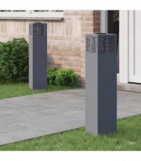 vidaXL Solar LED Pathway Light 2 pcs Anthracite Cold Rolled Steel — Size: 18 x 18 x 80 cm — V0672066277