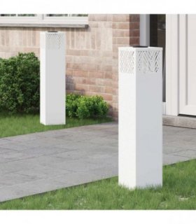 vidaXL Solar LED Pathway Light 2 pcs White Cold Rolled Steel — Size: 18 x 18 x 80 cm — V0672066278